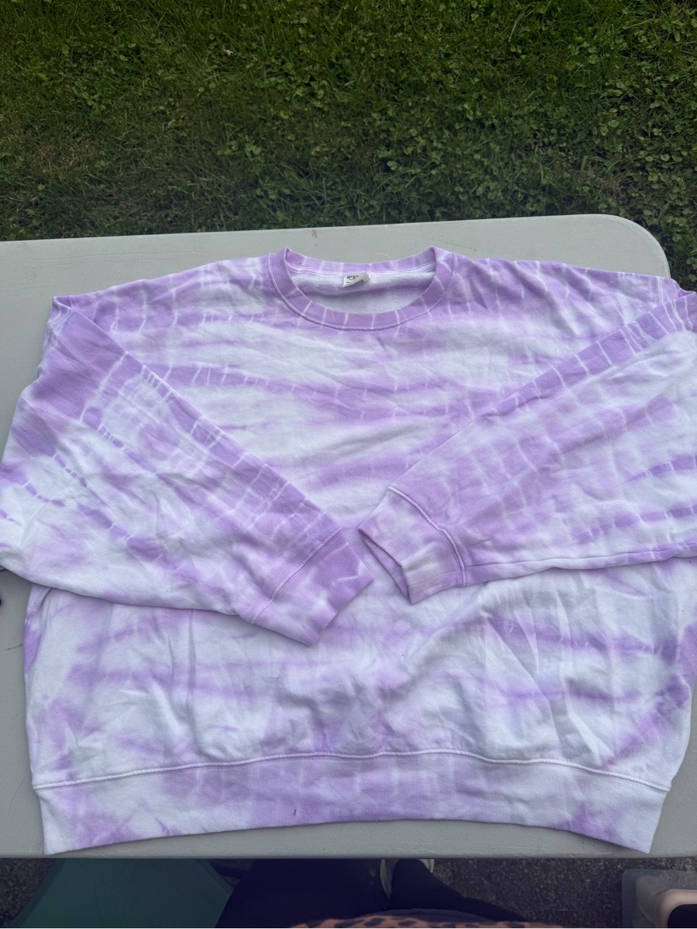 Victoria's Secret Lilac and White Tie-Dye Crewneck Sweater
